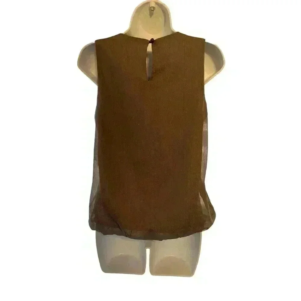IZ Byer Women Charcoal Gray‎ Color with Rinstone Sleeveless Small Size NWT